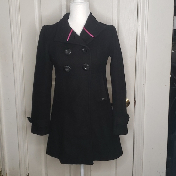 Dkny Jackets & Blazers - DKNY Black Double Breasted Peacoat Size XS